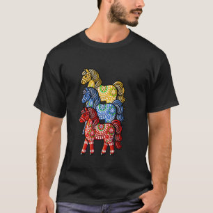 Zweedse Dala paard, Scandinavisch paard Zweden T-shirt