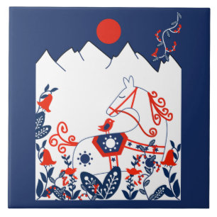 Zweedse en Finse volkskunst Tegeltje