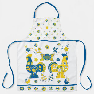 Zweedse Folk Dala Rooster l Blue and Yellow Schort
