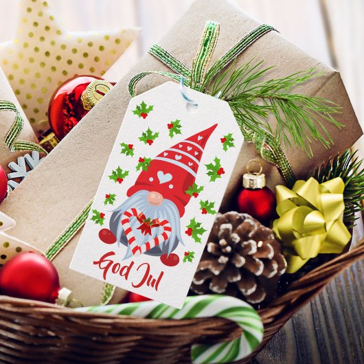 Zweedse Gnome met harten Cadeaulabel