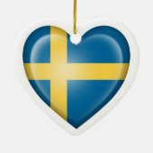 Zweedse hartvlag op wit keramisch ornament (Achterkant)