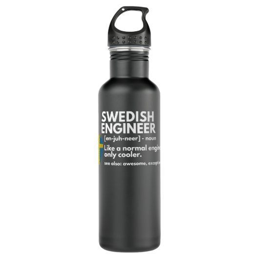 Zweedse ingenieur Definition Funny Sweden Engineer Waterfles (Voorkant)