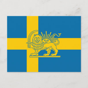 Zweedse Iraanse Leeuw en Zon Erfgoedvlag Briefkaart