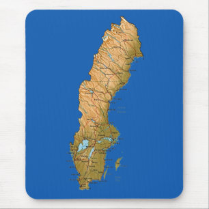 Zweedse kaart Mousepad Muismat