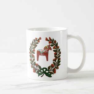 Zweedse kerstkreet Dala Horse Koffiemok