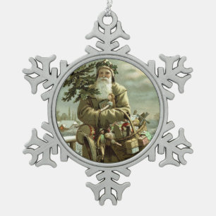  Zweedse kerstman Tin Sneeuwvlok Ornament