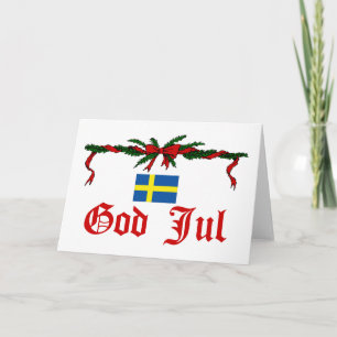 Zweedse Kerstmis Feestdagen Kaart