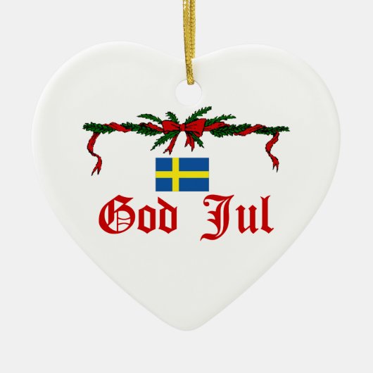 Zweedse Kerstmis Keramisch Ornament (Voorkant)