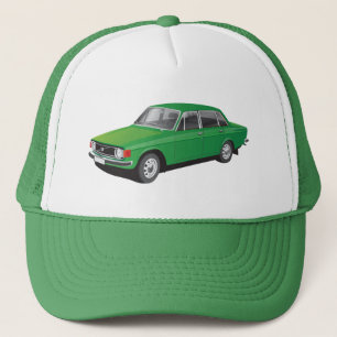 Zweedse klassieke familieauto van jaren '70 trucker pet