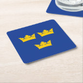 Zweedse kroon, kronor vierkante kartonnen onderzetter (Schuin)