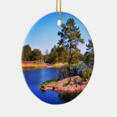 zweedse landschap , foto , keramisch ornament (Rechts)