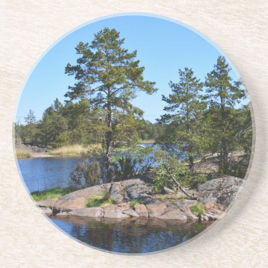 Zweedse landskap zandsteen onderzetter (Voorkant)