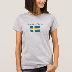 Zweedse Meisje - Vlag T-shirt