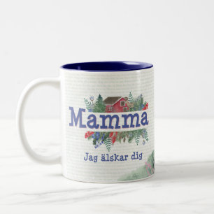 Zweedse Mok van Mamma Jag älskar graven Two-Tone 