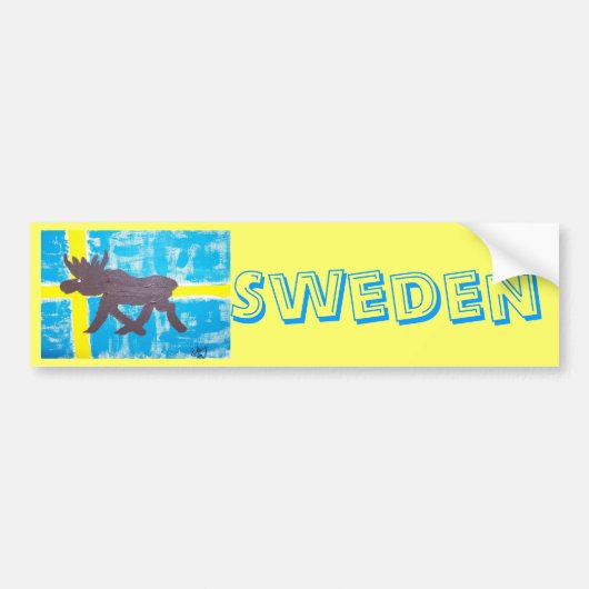 Zweedse Moose Bumpersticker (Voorkant)
