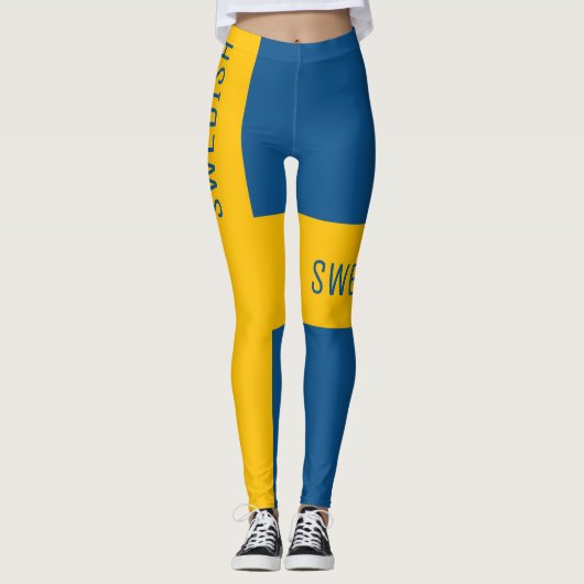 Zweedse nationale vlag leggings (Voorkant)