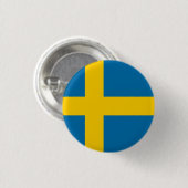 Zweedse nationale vlag ronde button 3,2 cm (Voorkant /achterkant)
