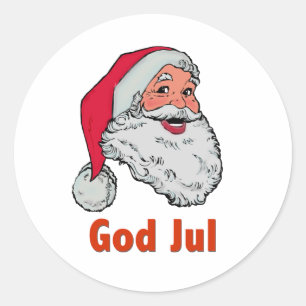 Zweedse/Noorse Kerstman Ronde Sticker