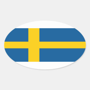 Zweedse ovalen autosticker Vlag van Zweden Ovale Sticker