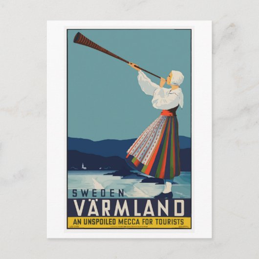 Zweedse reisposter Briefkaart (Voorkant)