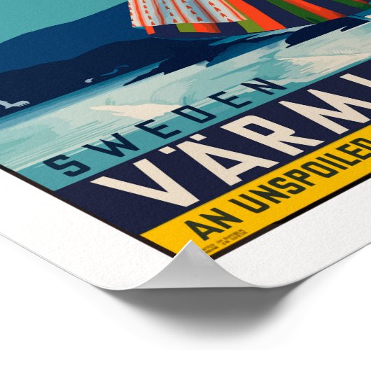  Zweedse reisposter, Retro Print (Hoek)