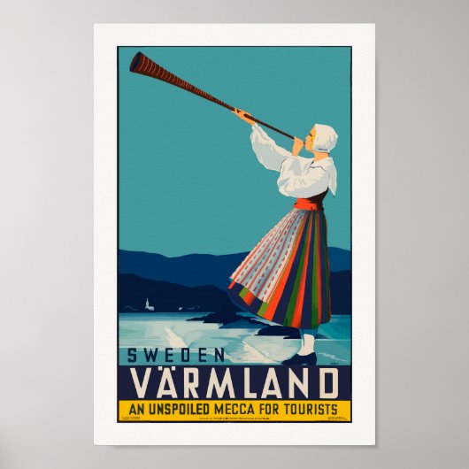 Zweedse reisposter, Retro Print (Voorkant)