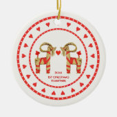 Zweedse strogeitjes, eerste Kerstmis, met elkaar v Keramisch Ornament (Voorkant)