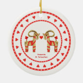 Zweedse strogeitjes, eerste Kerstmis, met elkaar v Keramisch Ornament (Achterkant)