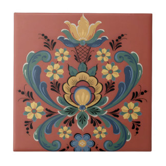 zweedse tegels oude groene bloemen tegeltje