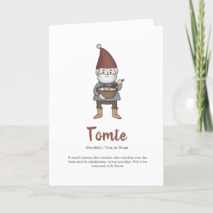 Zweedse Tomte Kabouter Definitie Kerstkaart Feestdagen Kaart