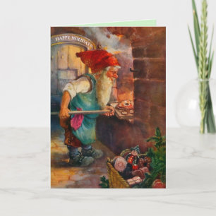 Zweedse Tomten of Elf Peperkoek Bakker Kerstmis Kaart