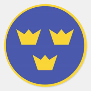 Zweedse Tre Kroner Ronde Sticker