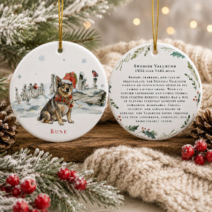 Zweedse Vallhund hondenmonogram Keramisch Ornament