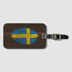 Zweedse vingerafdrukvlag bagagelabel