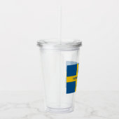 Zweedse vlag acryl drinkbeker (Rechts)