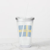Zweedse vlag acryl drinkbeker (Achterkant)