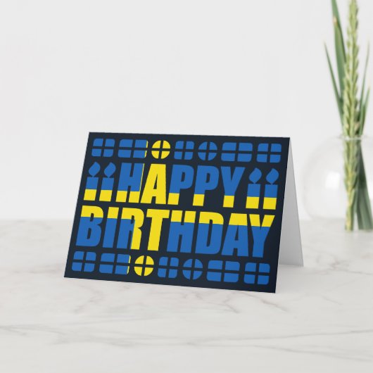 Zweedse vlag Birthday Card Kaart (Voorkant)