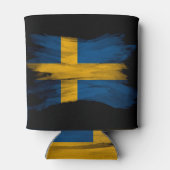 Zweedse vlag borstelslag, nationale vlag blikjeskoeler (Achterkant)