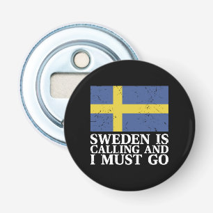 Zweedse vlag button flesopener