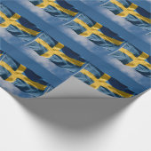 Zweedse vlag cadeaupapier (Hoek)