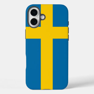 Zweedse vlag iPhone 16 plus hoesje