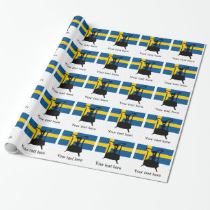 Zweedse vlag   Drukkachel Cadeaupapier