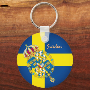 Zweedse vlag, embleem en Zweedse vakantiekust Sleutelhanger