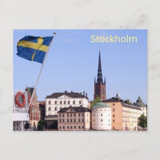 Zweedse vlag en Riddarholm Kerk, Stockholm Briefkaart