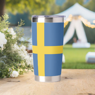 Zweedse vlag geïsoleerde drinkbeker