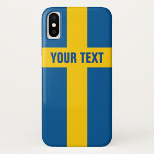 Zweedse vlag gepersonaliseerd iPhone x hoesje