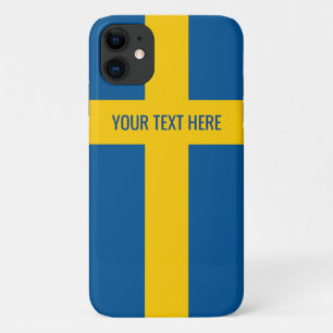 Zweedse vlag gepersonaliseerd iPhone 11 hoesje