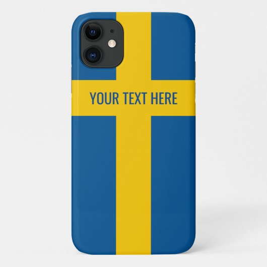 Zweedse vlag gepersonaliseerd Case-Mate iPhone case (Achterkant)