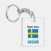 Zweedse vlag gepersonaliseerd sleutelhanger (Voorkant Links)