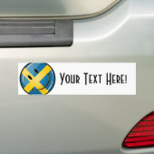 Zweedse vlag glimlachen bumpersticker (Op auto)
